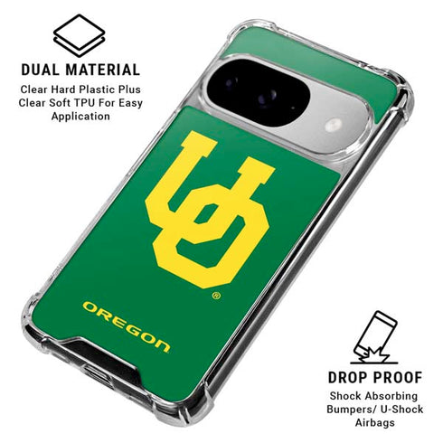 University of Oregon UO on Green Google Pixel 10 Clear Case
